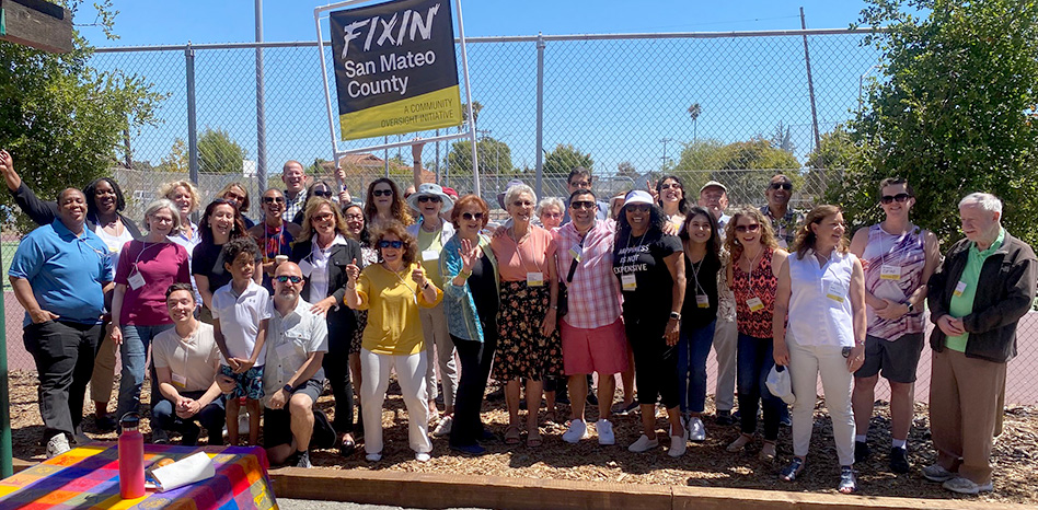 Approximately 35 members and supporters of Fixin' SMC at the 2022 summer picnic