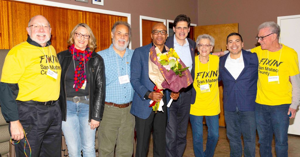 Rev. Ben Meyers, Chelsea Bonini, Rick Bonilla, Jim Lawrence, Josh Becker, Nancy Goodban, Paul Bocanegra, and David Vallerga